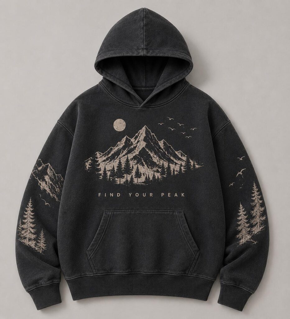 Mountain Graphic Oversized Hoodie