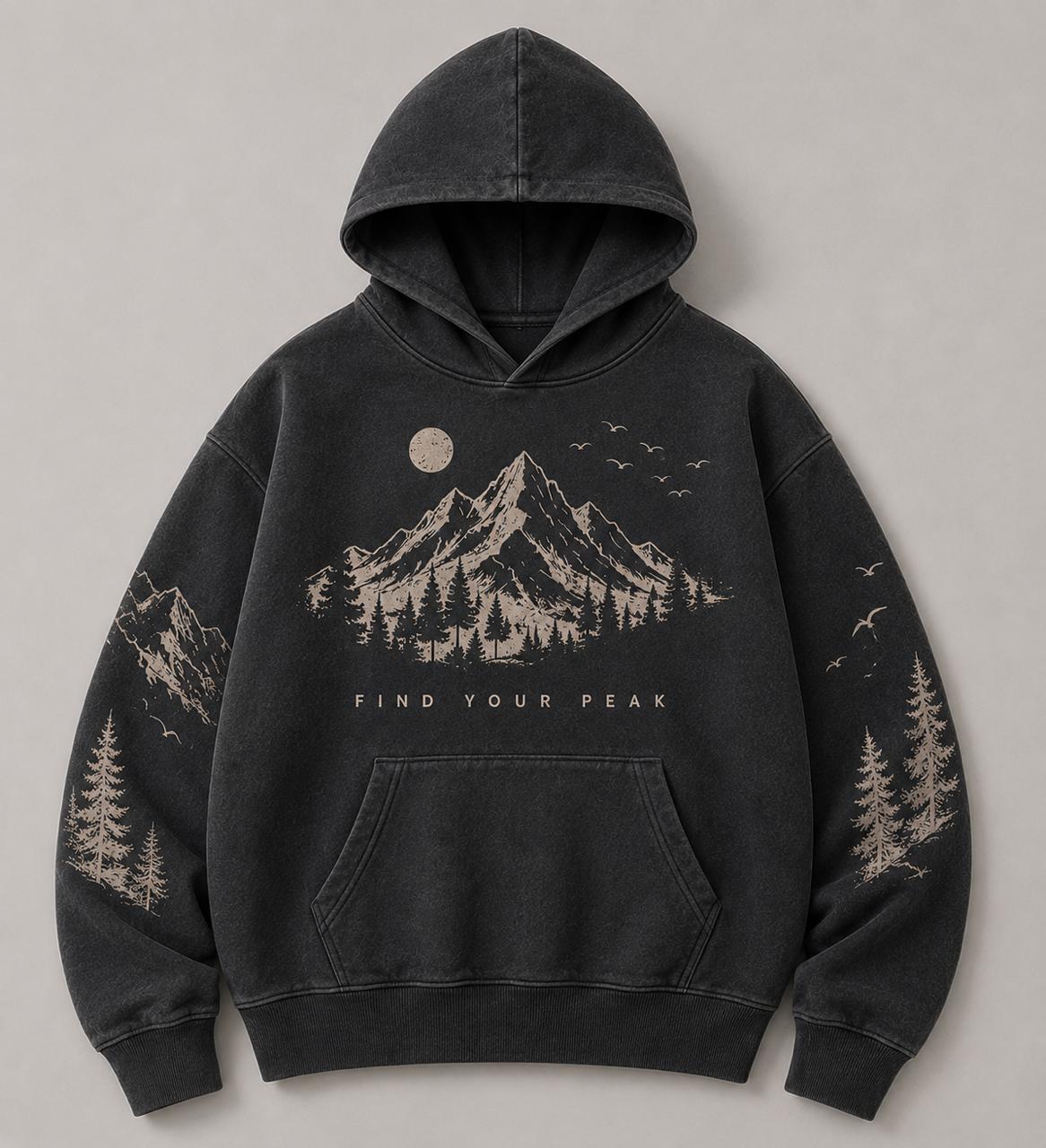 Mountain Graphic Oversized Hoodie